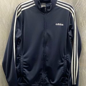 New w/o Tags, Adidas Essentials 3-Stripes Tricot Track Jacket, Blue, Mens Medium